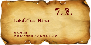 Takács Nina névjegykártya