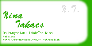 nina takacs business card
